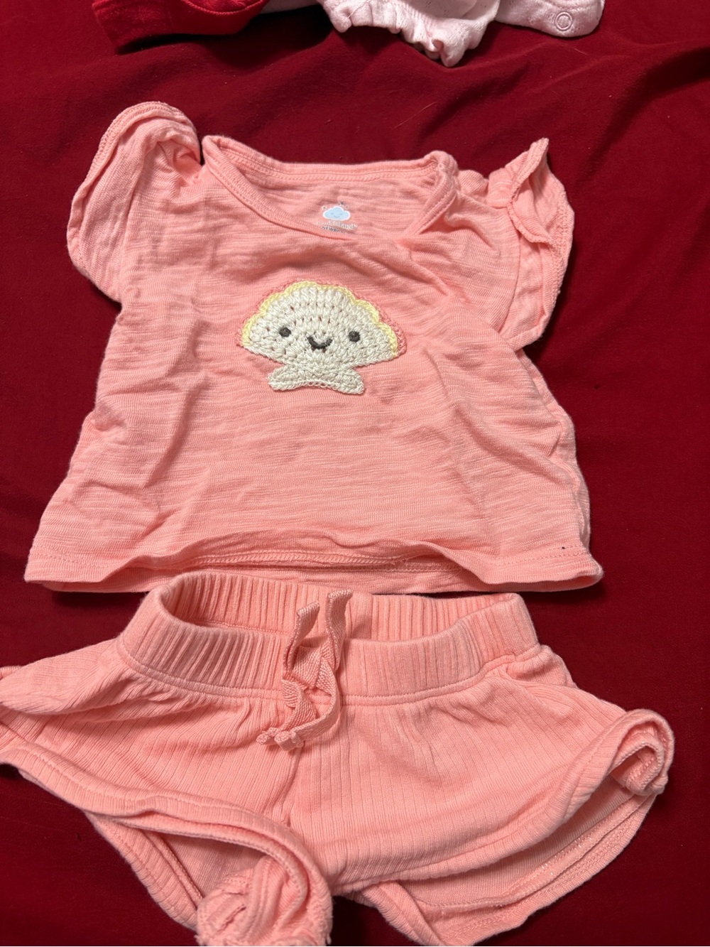 Kids Pink Two-Piece Shell Top and Shorts Set